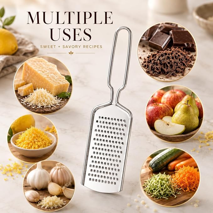 HIC Kitchen Handy Grater Zester, Japanese 420J2 Stainless Steel, Set of 2