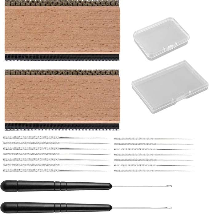 Cashmere Comb Double Sided Sweater Shaver Snag Repair Tool Kit with Snag Repair Needles Latch Hook Multifunction Fabric Clothes Shaver Travel Pilling Remover(Beech)
