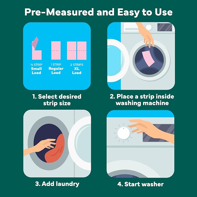 Tru Earth Fabric Softener Strips for Washing Machine, Alternative to Fabric Softener Liquid and Pods, Fresh Linen Scent Booster, Up to 64 Loads Per 32-Count
