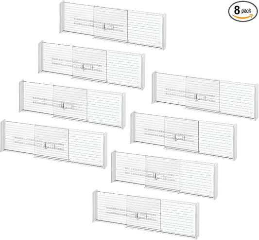iDesign Expandable Deep Drawer Dividers, Set of 8, Clear | Kitchen, Dresser, Desk Drawers