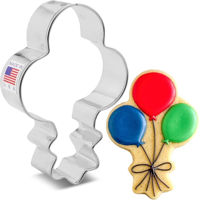 Ann Clark Bunch of Balloons Cookie Cutter, 3-7/8" Made in USA