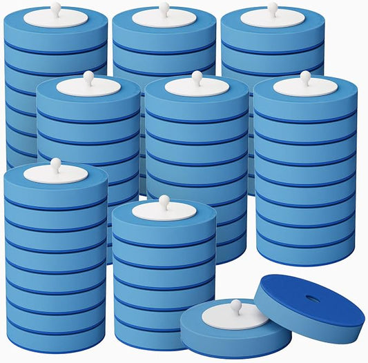 64 Count Disposable Toilet Brush Heads (8 Bags of 8), Toilet Bowl Wand Refills for Bathroom Cleaning, Heavy-Duty Scrubbing Pads, Not for Electric Toilet Brushes