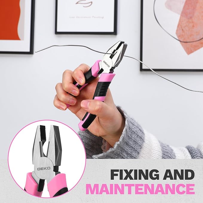 DEKOPRO 86PCS Pink Tool Set Household DIY Tool Kit for Women with Storage Toolbox, Small Compact Hand Tool Box Set for Home Use, DIY, Apartment, Office & Home Repair