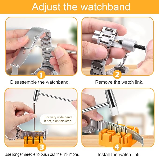 JOREST Watch Link Removal Tool, Watch Band Tool Kit, Repair Kit for Watch Bracelet Adjustment and Replacement and Resizing, With User Manual, Watch Link Remover, 20PCS Spring Bars, 13PCS Spare Needle