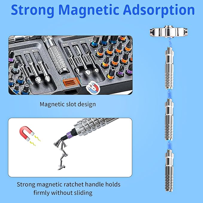2026 New 42 in 1 Magnetic Screwdriver Set, DIY Ratchet Screwdriver Set with Detachable Handle, Portable Compact Repair Tool Kit for Furniture Laptop Electronicsv Bicycle