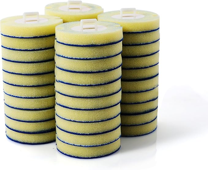 40 Count Pre-Soaked Refills Sponge, Dedicated for Eyliden Toilet Bowl Wand | Built-in Cleaner, No Extra Needed, Quick Change, Disposable Replacement Brush Heads for Bathroom Cleaning, Yellow