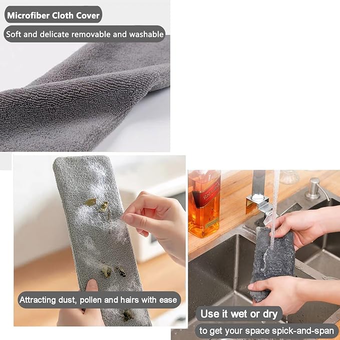 Dust Brush Under Appliance Microfiber Duster 40 - 55 in with 2 Cloth