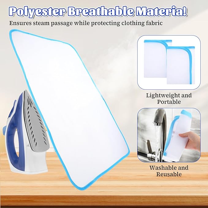 Molain 2 Pack Pressing Cloth for Ironing Scorch Mesh Cloth Scorch-Saving Ironing Protector Insulation Pad for Sewing and Ironing Iron Fabric Protector Pressing Tool for Ironing Protection 23.6×15.7"