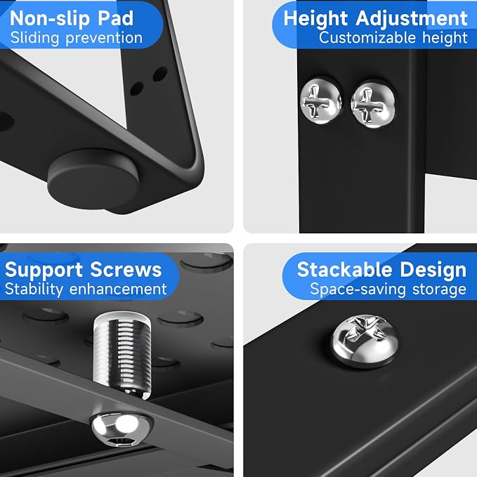Expandable Cabinet Shelf Organizers, Kitchen Small Stand Rack Organization for Countertop Cupborad Pantry Desktop Spice Rack, Black 3 Pack