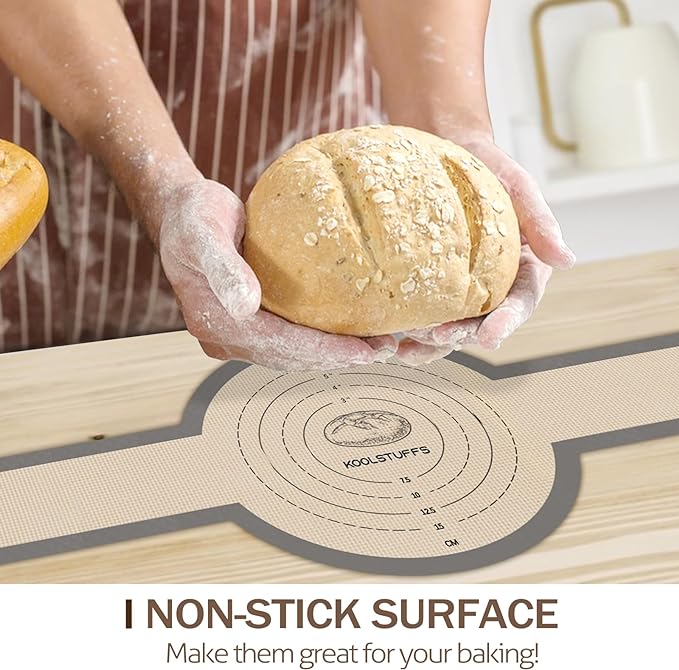 Koolstuffs Silicone Bread Sling for Dutch Oven, 2 PCS Non-Stick & Easy Clean Reusable Sourdough Mat, Sourdough Bread Baking Supplies, Tools ＆ Accessories