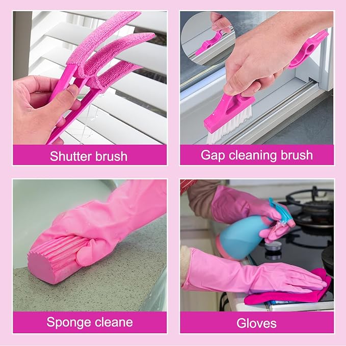 CALBEAU Ceiling Fan Cleaner Duster with 60 inch Extension Pole, Dusters for Cleaning High Ceiling Fan Blades, Dusters Kit with Storage Bag, Cleaning Tools for Families (13pcs)