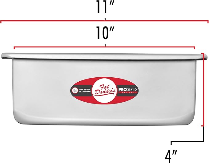Fat Daddio's PSQ-10104 Anodized Aluminum Square Cake Pan, 10 x 4 Inch