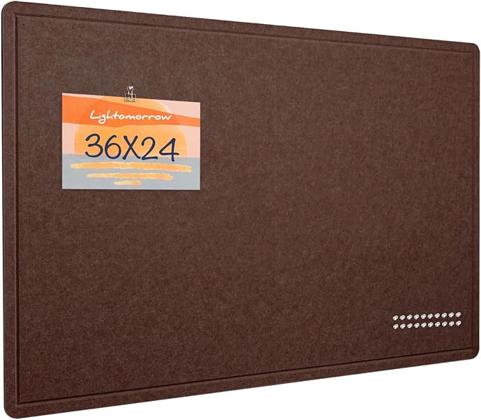 Felt Bulletin Board 36x24 inches, Decorative Pin Board for Home & Office | Cork Board Alternative for Wall with Push Pins, Display Mood Board for Photos, Notes & Reminders
