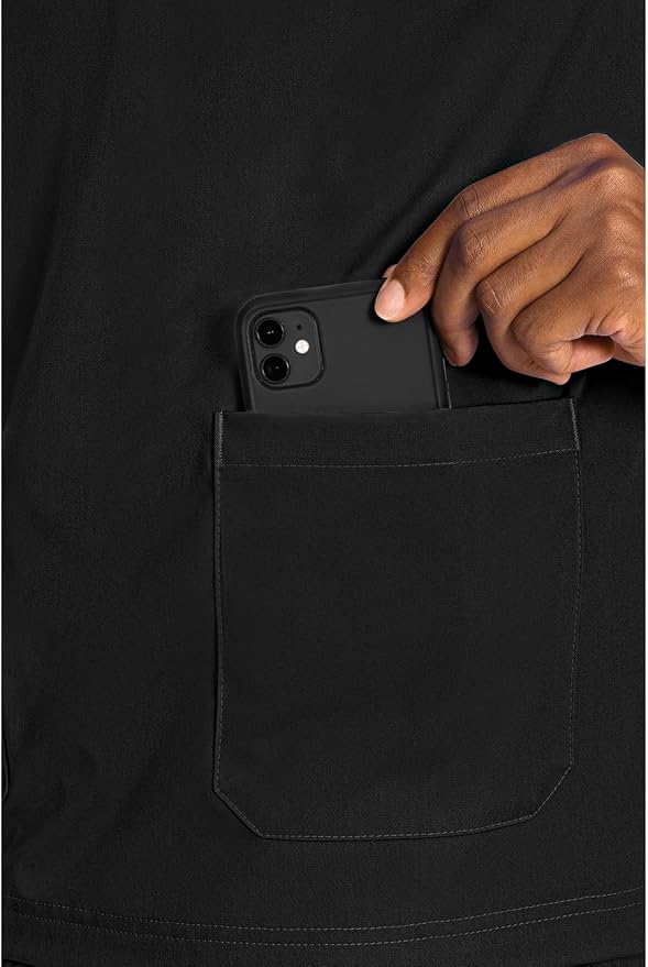 Med Couture Rothwear Touch Mens Scrubs Top 3 Pockets Modern Fit | 2-Way Stretch, Ultra-Soft Fabric, Lightweight Feel, Knit Details, Side Vents, Durable Construction, Easy Care