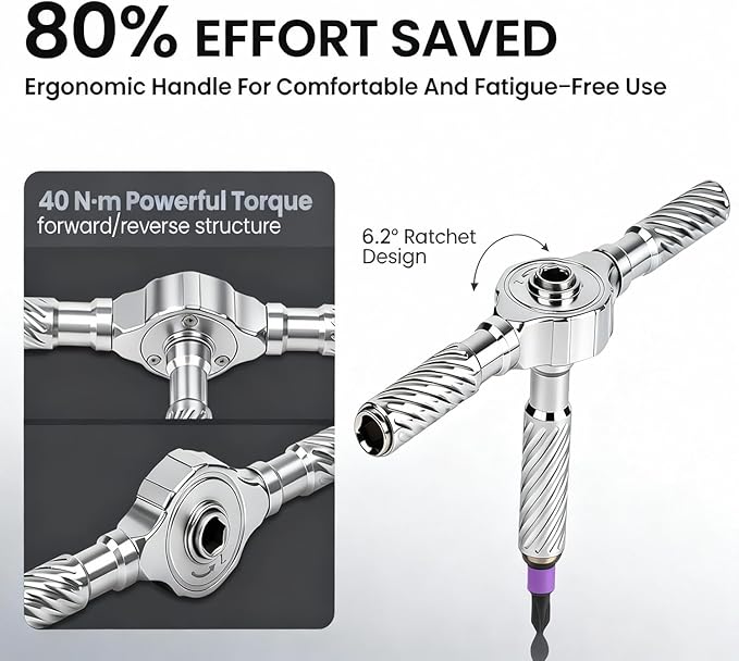Ratchet Screwdriver Set, magnetic Screwdriver sets, S2 Steel Bits, DIY Combination Flexible Shaft, Suitable for Furniture Assembly, Precision Electrical Appliance Repair, Bicycle Tools