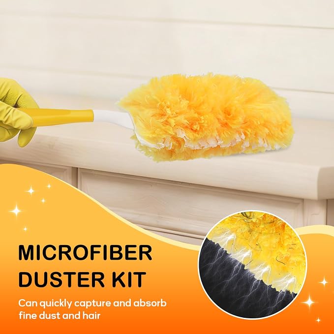 SetSail Heavy Duty Duster Refills for Swiffer Duster with 1 Handle，30 Count | Disposable Duster Refill for Cleaning Multi Surface 360 Duster Cleaner Kit for Ceiling Fan, Blind, Furniture