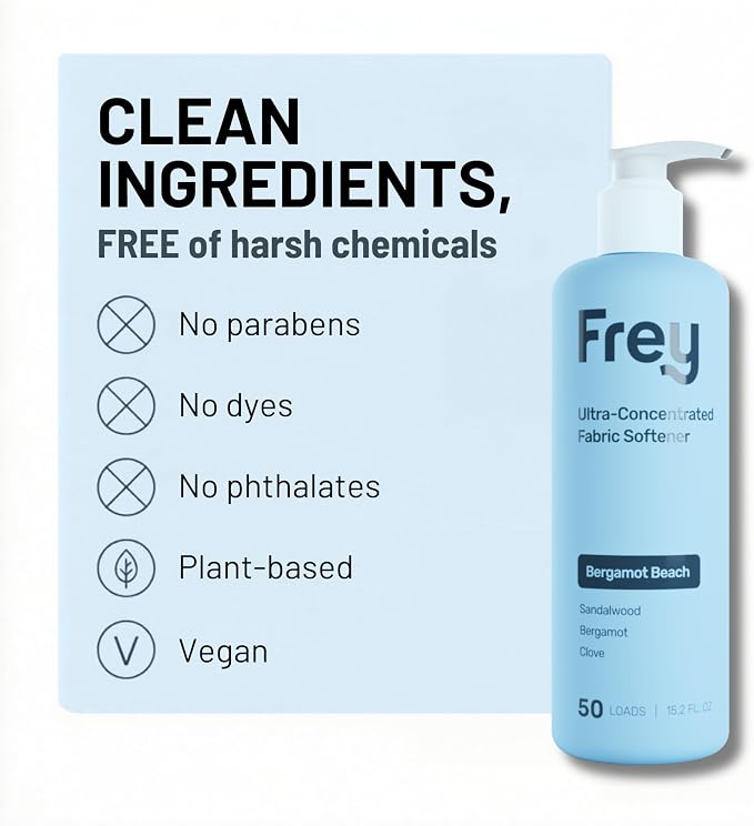 FREY Plant-Powered Fabric Softener, 1-Pack, Bergamot Beach