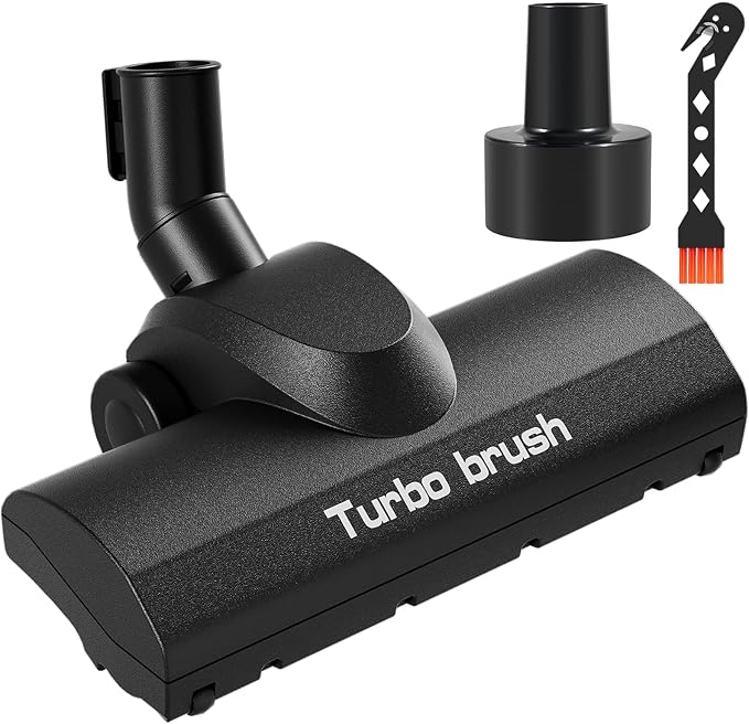 Turbo Brush Head Shop Vac Accessory 1.25" with 2.5" Hose Adapter, 1-1/4" 2-1/2" Shopvac Attachment for Wet Dry Vacuums, Ideal for Pet Hair Removal on Carpets Area Rugs Hardfloors