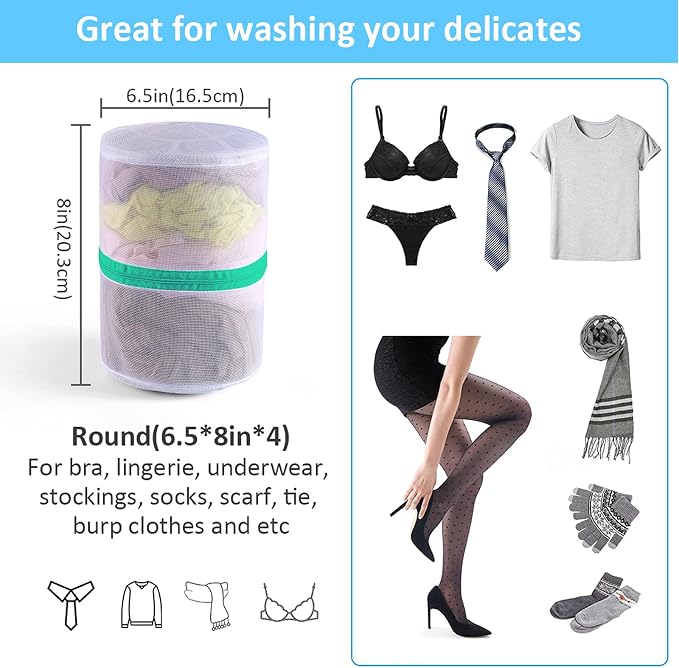 GOGOODA Mesh Laundry Bags for Delicates Durable Protective Wash Bags | Bra Wash Bag Travel Storage Bags for Intimates Lingerie, 4PCS (6.5 * 8in)