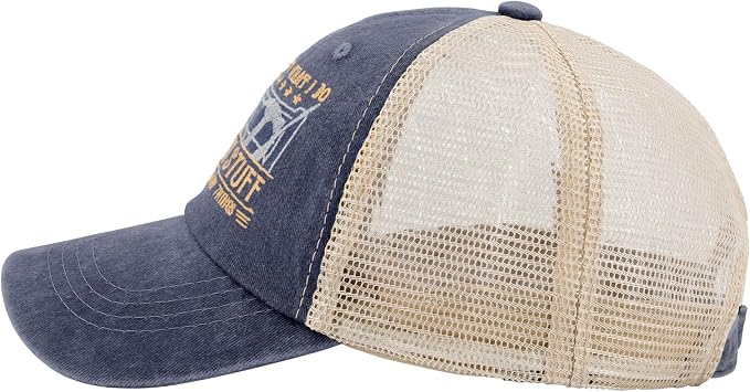 Embroidered That's What I Do I Fix Stuff & I Know Things Vintage Cotton Washed Soft Mesh Baseball Hat