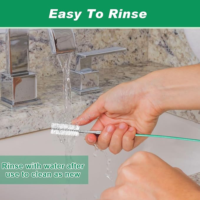 Auto Sunroof Drain Cleaning Tool,197Inch Long Pipe Cleaner for Car,Flexible Tube Cleaning Brush with 2Pcs 7.9inch Cleaning Brush Skinny Pipe Drain Dredge Cleaning Tool for Car Sunroof Wiper Drain Hole