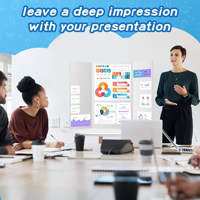 VinTS 8 PCS 36" x 48" Trifold Poster Board,White Display Tri-fold Cardboard | Large White Tri-fold Poster Board,Thick Corrugated Cardboard for School Projects,Science Fair,Graduation,Photo Exhibitions