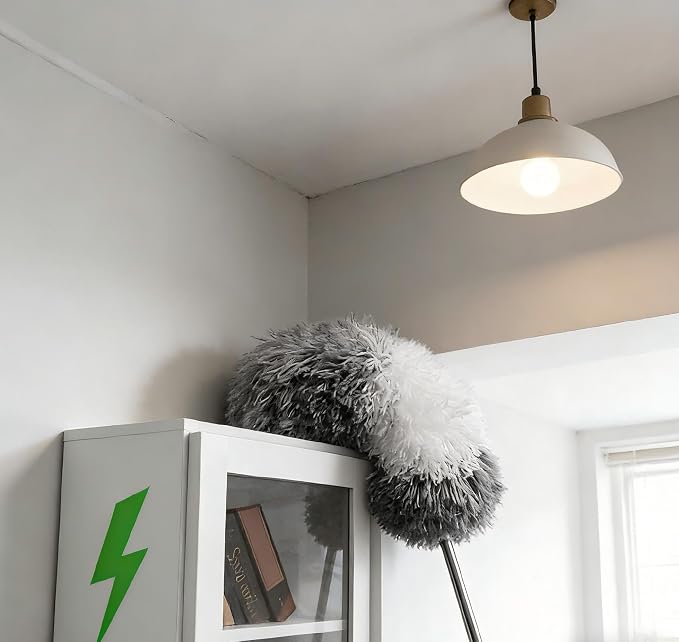 Microfiber Dusters for Cleaning,100" Professional Extension Pole Duster Kit with 2 Washable Bendable Heads,Cobweb Remover & Feather Duster for High Ceilings,Ceiling Fans,and Hard-to-Reach Areas,3PCS