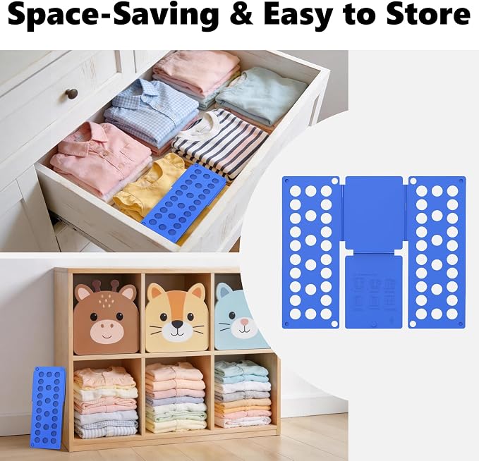 Kids Shirt Folder 15.75"x18.9" for Children Quickly Fold Tshirts | Child-Size Only, Durable PP Material, Space Saving Design, Easy Storage