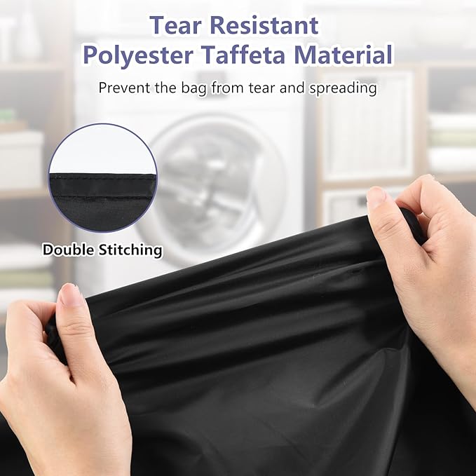 OTraki 2 Pack Large Laundry Bag 28x45 Inch Heavy Duty Laundry Wash Bag | Laundry Basket Liner Bags Hamper Bag Dirty Clothes Organizer with Drawstring Closure Drying Do Not Exceed 176℉, Grey&Black
