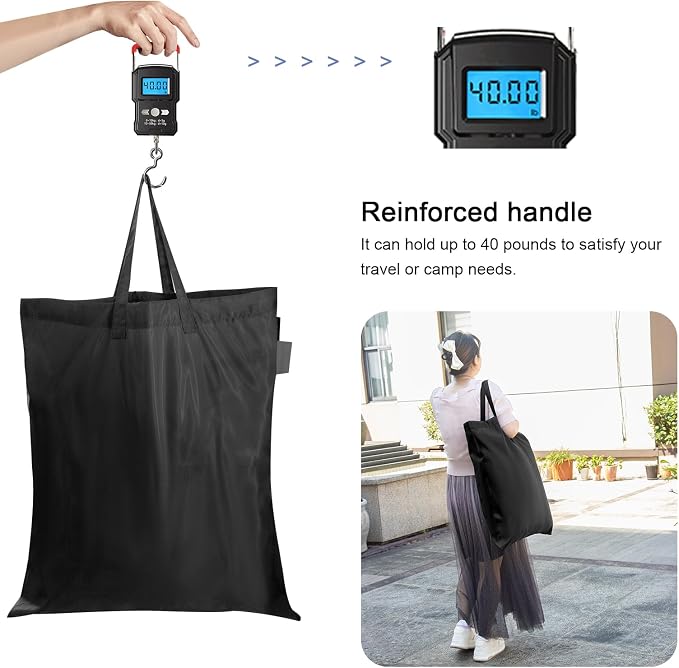 Extra Heavy-Duty Laundry Bag 21x24”- Machine Washable Small Storage Bag with Reinforced Handles & Drawstring Closure & ID Tag for College Dorm Travel - Black