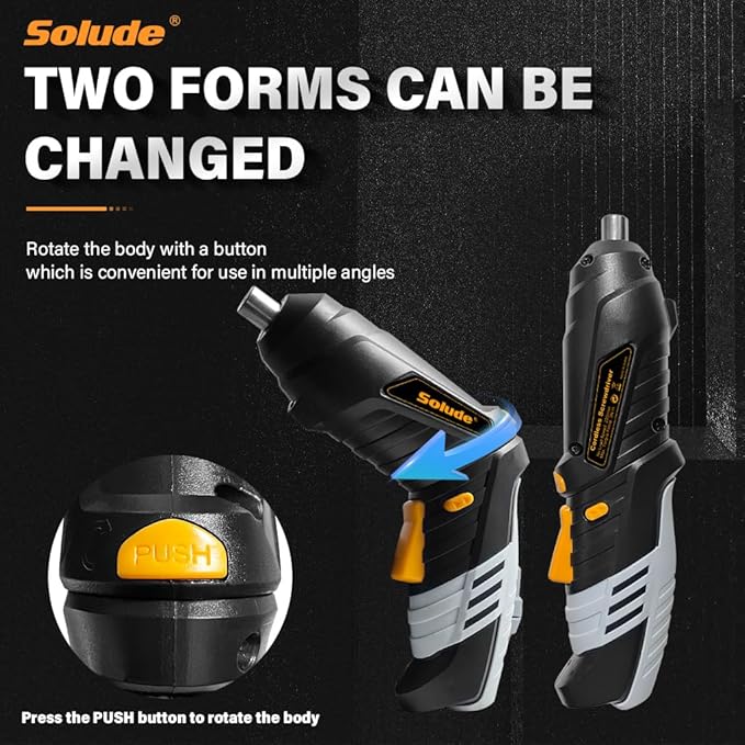SOLUDE 130-Piece Home Tool Kit with 3.6V Cordless Rechargeable Screwdriver,Basic Household Tool Set for New Home,Apartment,College Dorm and DIY Projects(Grey)