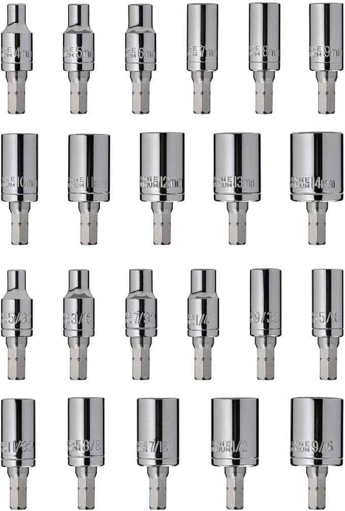 Fix It Sticks All-Purpose 22 Pieces 1/4 Inch Drive Socket Tool Set | SAE 5/32"-9/16" Metric 4mm-14mm Sizes