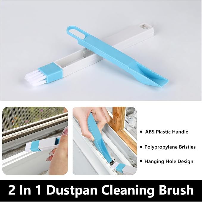 17Pcs Window Track Cleaner Door Tracks Groove Crevice Cleaning Brushes Tools for Sliding Glass Doors, Air Conditioner