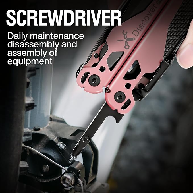 23 in 1 Multitool with Premium Gift Box, Cool Gadgets for Men (Coral Pink) | Include Screwdrivers Saw Screwdrivers Bottle Opener Pliers Camping Knife, Best Gift for Boyfriend Son Dad Him Husband