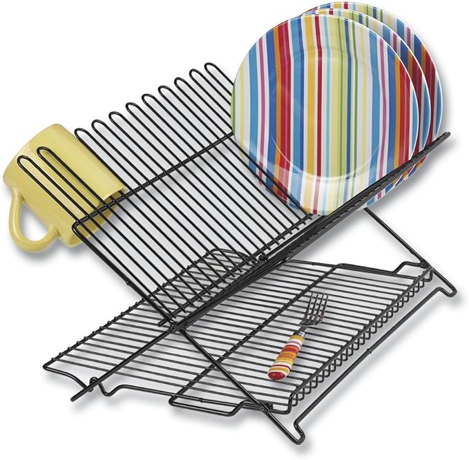 Better Houseware Folding Dish Drying Rack Space-Saving Dish Rack for Kitchen Counter for Drying (After Washing)