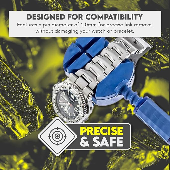SE Watch Link Remover Tool with 5 Extra Pins - DIY Bracelet & Watch Adjustments, Blue - JT6305A