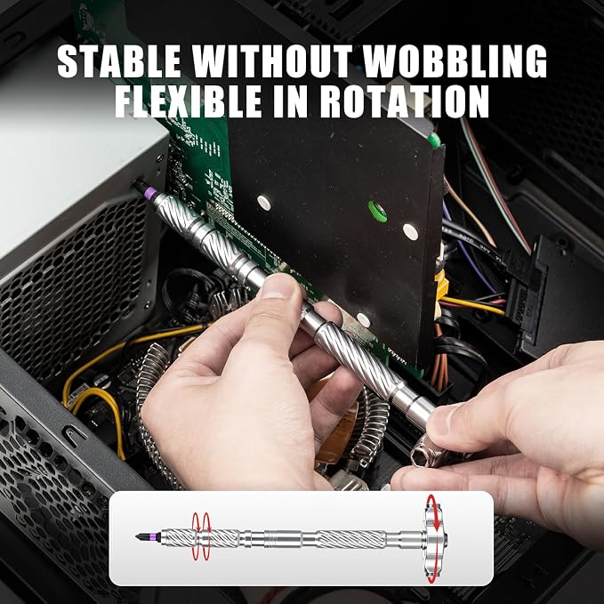 Ratchet Screwdriver Set, magnetic Screwdriver sets, S2 Steel Bits, DIY Combination Flexible Shaft, Suitable for Furniture Assembly, Precision Electrical Appliance Repair, Bicycle Tools