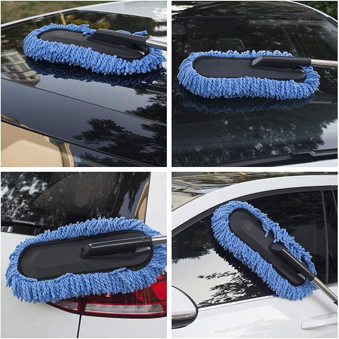 (3 Pack) Microfiber Car Duster Exterior Scratch Free, Extendable Handle Interior Multipurpose dust Cleaning Duster for car