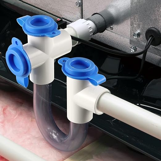 3/4 Inch Standard Condensate Trap with Cleaning Brush, PVC U Trap for HVAC Systems, Air Conditioner, Effectively Drains Condensate(1 Pack)