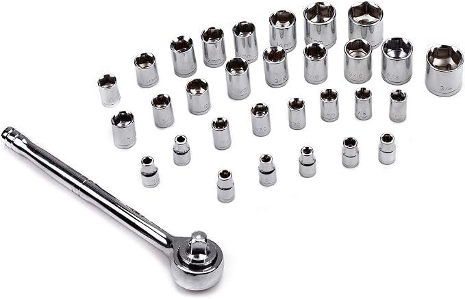 CARTMAN 123-Piece Socket Wrench Tool Set, Auto And Home Repair Kit Case Box | Versatile socket wrench and tool assortment for auto repairs, garage work, DIY projects, home fixes, and general maintenance.
