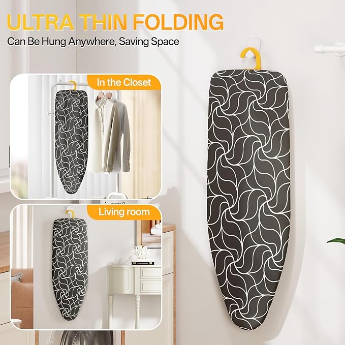 Small Ironing Board Tabletop, Table Top Iron Board Small with Mesh Metal Base, Mini Tabletop Ironing Boards Space Saving, Compact Table Top Iron Boards Small with Non-Slip Feet,12x38 Black