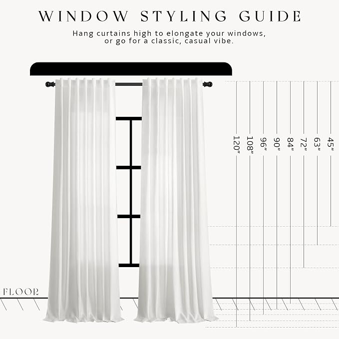Hokibero Off White Linen Curtains 96 Inches Long for Living Room 2 Panels | Light Filtering Sheer Curtain, Back Tab Rod Pocket Pleated Look, Textured Privacy Drapes for Bedroom Window, Boho Farmhouse