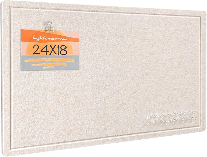 Felt Bulletin Board 24x18 inches, Decorative Pin Board for Home & Office | Cork Board Alternative for Wall with Push Pins, Display Mood Board for Photos, Notes & Reminders