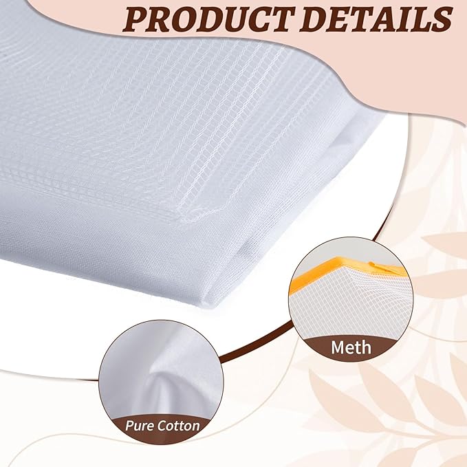 HunnmingRe 2 Types Pressing Cloth for Ironing, Cotton Fabric and Nylon Mesh Ironing Cloth, 2 Types of Different Fabric Pressing Cloths for Clothes Protect