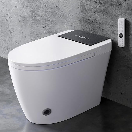 Electric Smart Toilet with Bidet Built In, Tankless Modern Elongated One Piece Design, Foot Sensor & Dual Auto Flush, Heated Seat, Warm Water, Air Dryer, 1000g MaP Flush, 1.28 GPF