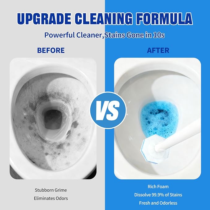 Disposable Toilet Brush and Holder Set, with 50 PCS Toilet Bowl Refills for Clorox, Wall Mounted Disposable T-oilet Bowl Kit, for Bathroom, Sink & Bathtub, Touchless T-oilet Cleaning System