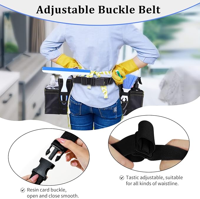 Cleaning Belt,Tool Pouch Waist Apron with Pockets Cleaning Supplies | Cleaning Tool Belt For Housekeeping Water-Resistant Cleaning Caddy Aprons for Cleaning Work