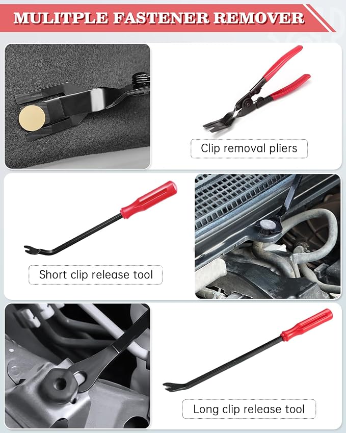 19Pcs Trim Removal Tool,Car Panel Door Audio Trim Removal Tool Kit, Auto Clip Pliers Fastener Remover Pry Tool Set with Storage Bag