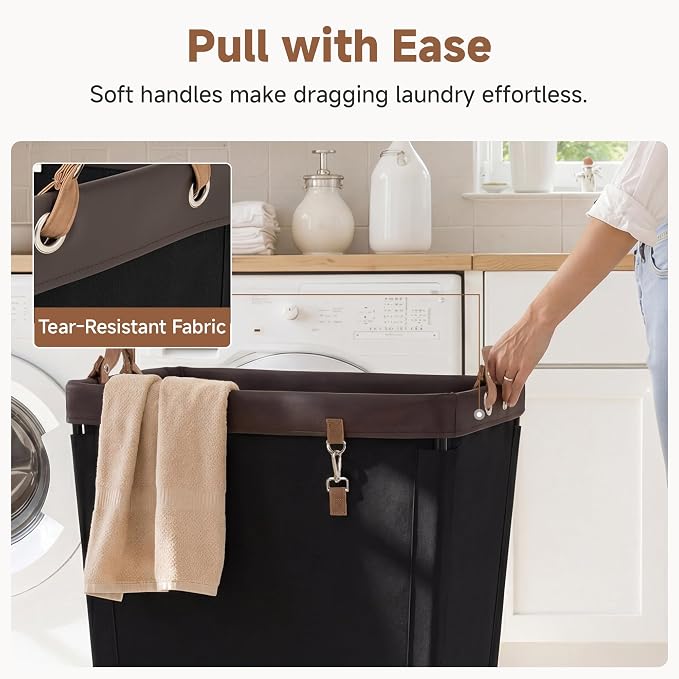 StorageWorks 210L Laundry Basket with Wheels, Rolling Hampers for Clothing