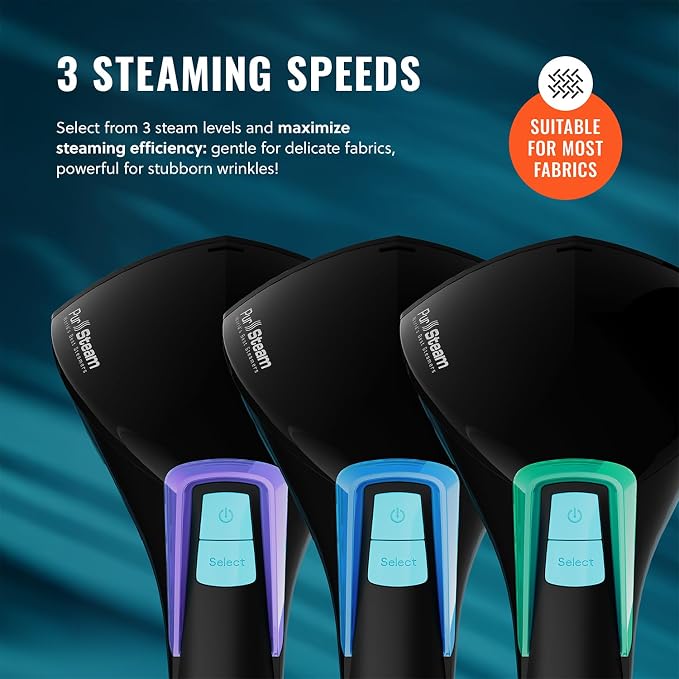 PurSteam Handheld Garment Steamer for Clothes – Powerful Wrinkle Remover with 3 Steam Settings, Large Removable Water Tank, and Fast Heat-Up – Portable Fabric Steamer for Home & Travel (Pack of 2)
